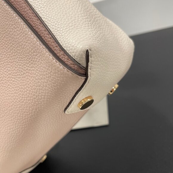 Michael Kors Mercer Small Tri-Color Pebbled Leather Belted Satchel (JB1135) - Picture 7 of 14